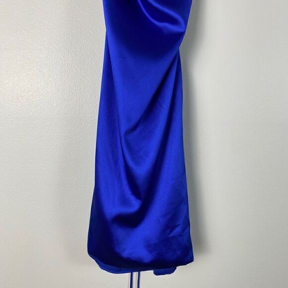 Ieena For MacDuggal Laceup Back Satin Strappy Mini Dress - Picture 8 of 11